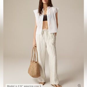 NWT J. Crew Flutter-sleeve button-up shirt in cotton voile, size S White